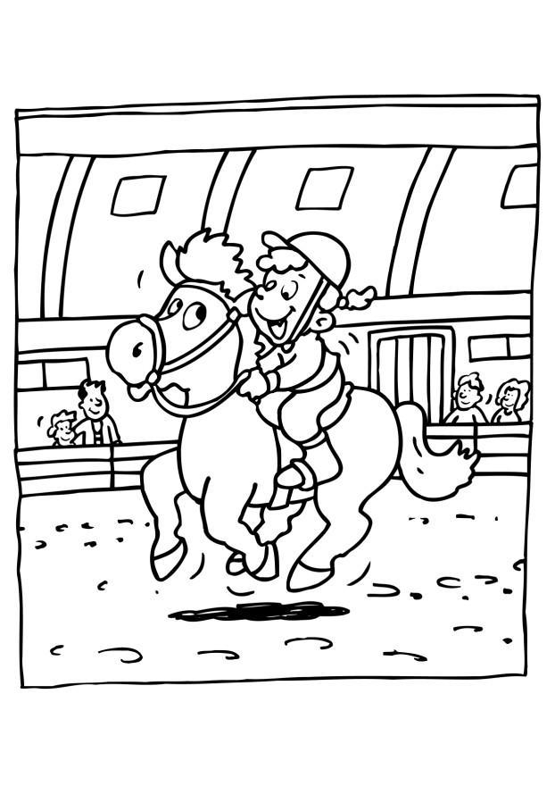 montar a caballo Dibujo para colorear montar a caballo