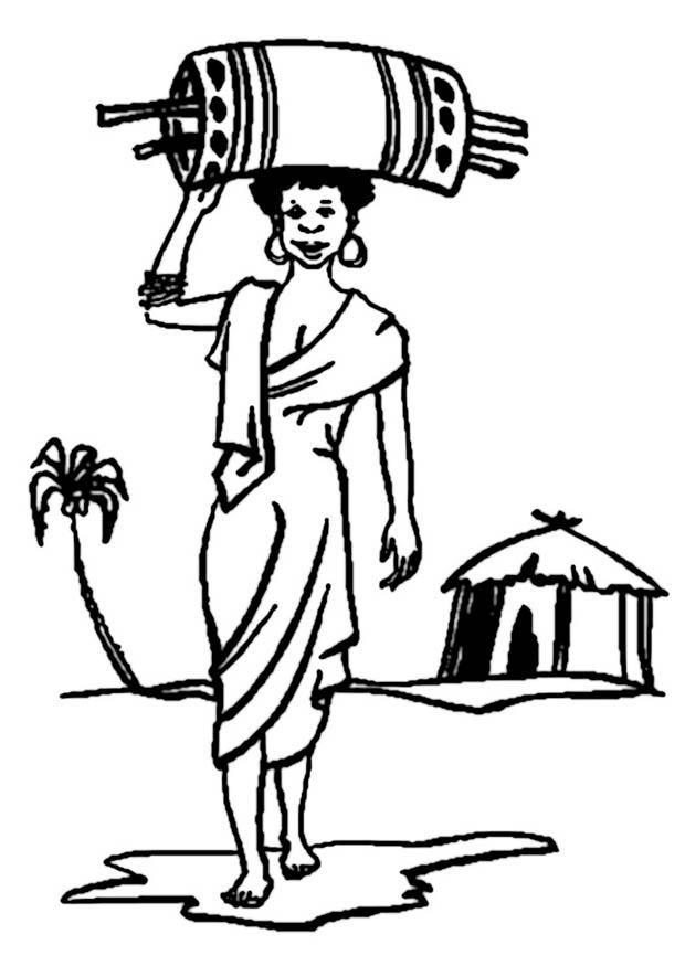 mujer africana Dibujo para colorear mujer africana