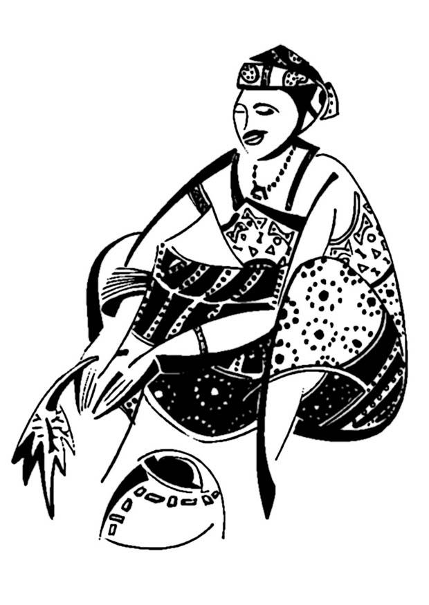 mujer africana Dibujo para colorear mujer africana