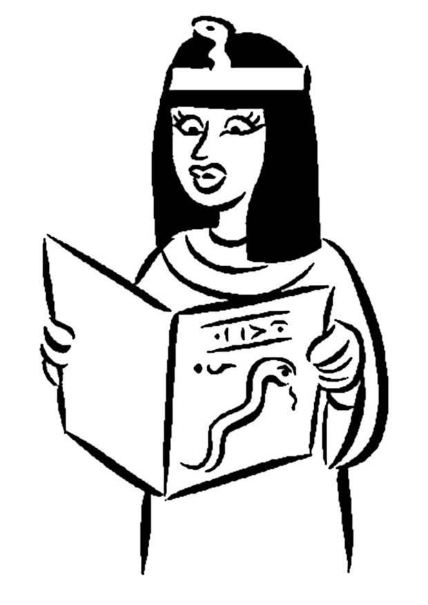 Dibujo para colorear mujer egipcia