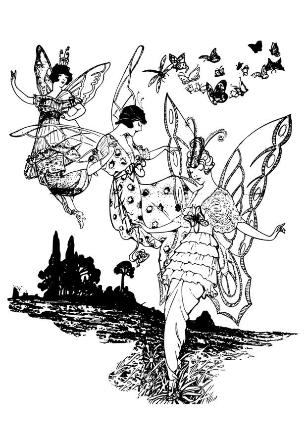 mujeres mariposa Dibujo para colorear mujeres mariposa