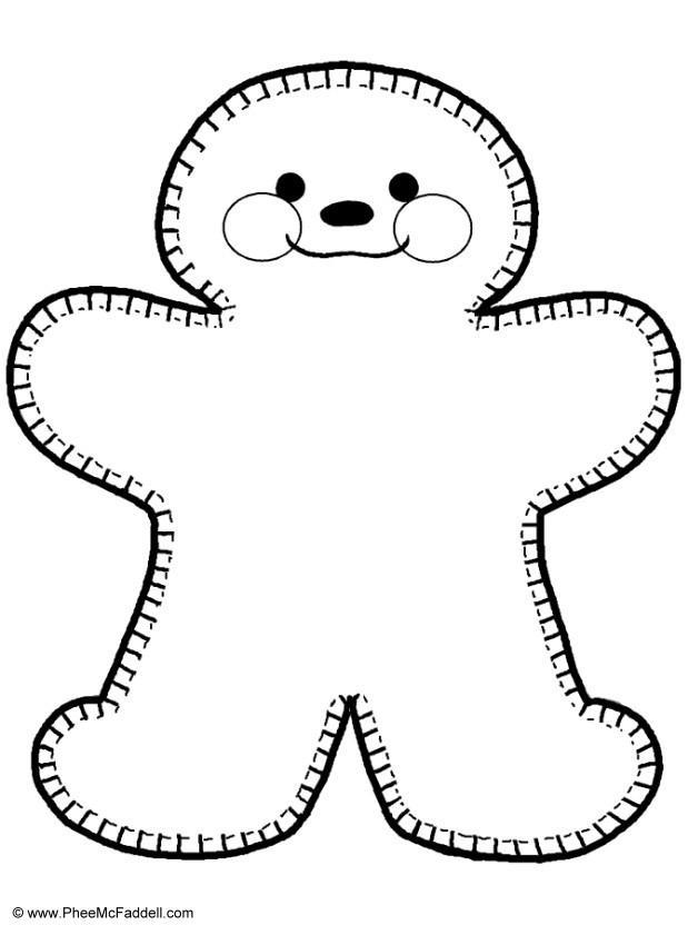muneco de galleta Dibujo para colorear muneco de galleta
