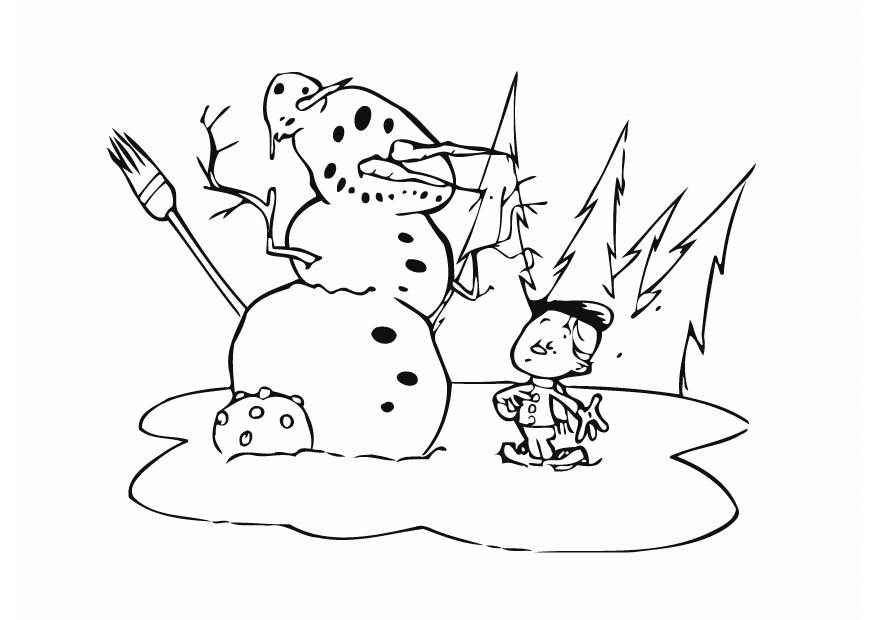muneco de nieve Dibujo para colorear muneco de nieve