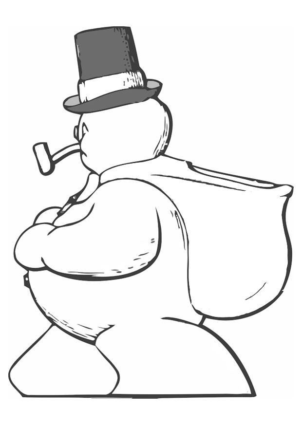Dibujo para colorear muneco de nieve
