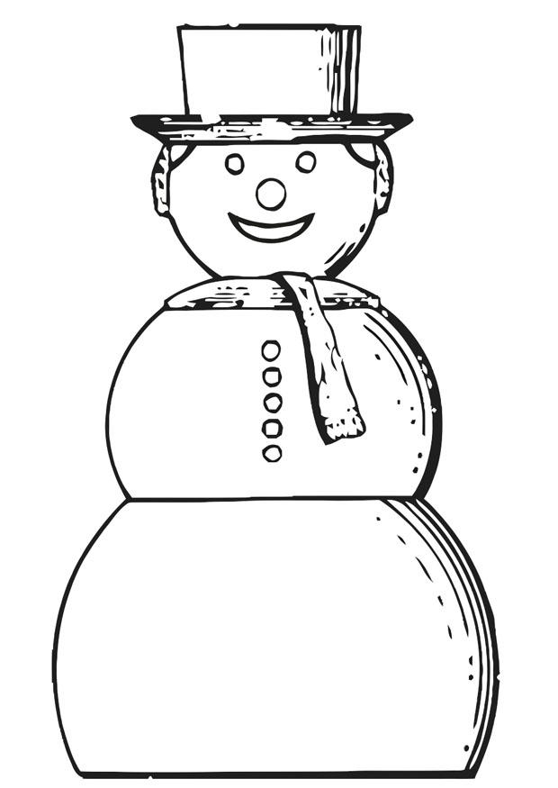 Dibujo para colorear muneco de nieve