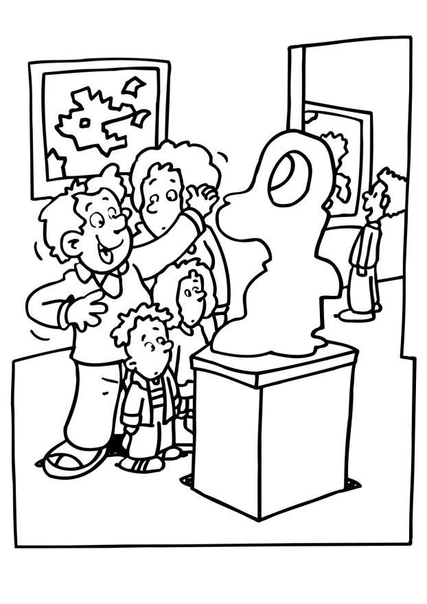 Dibujo para colorear museo