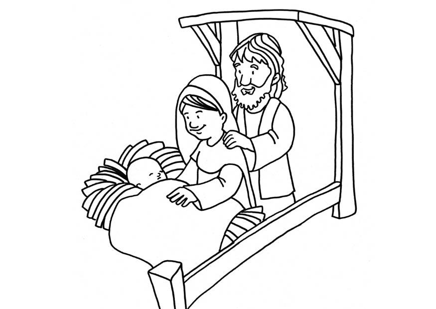 nacimiento de jesAºs Dibujo para colorear nacimiento de jesAºs