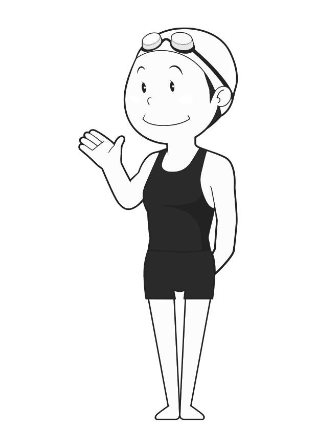 nadador Dibujo para colorear nadador