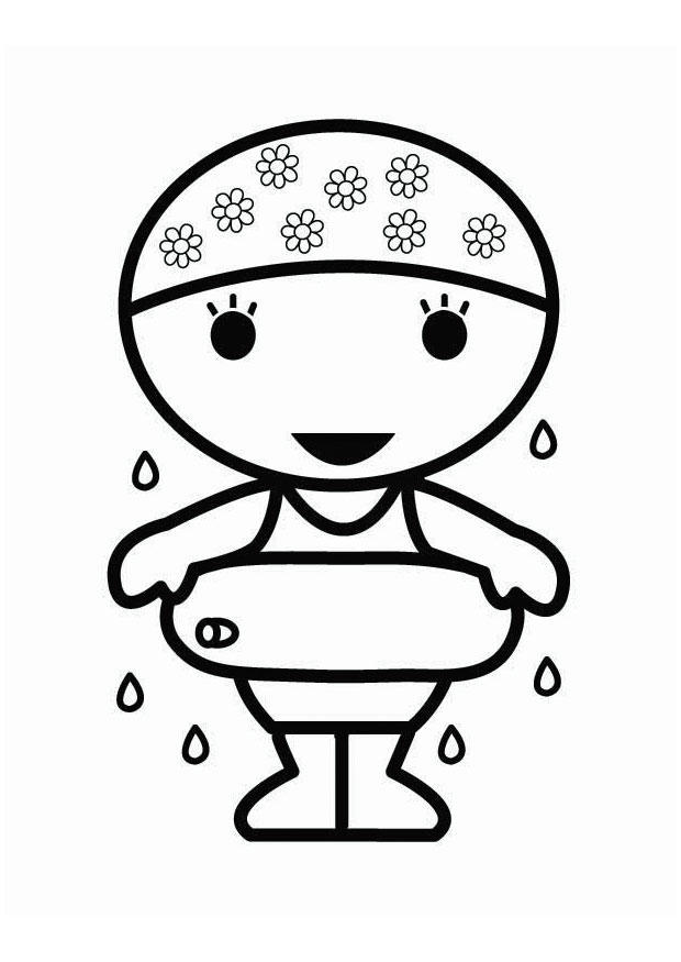 nadadora Dibujo para colorear nadadora