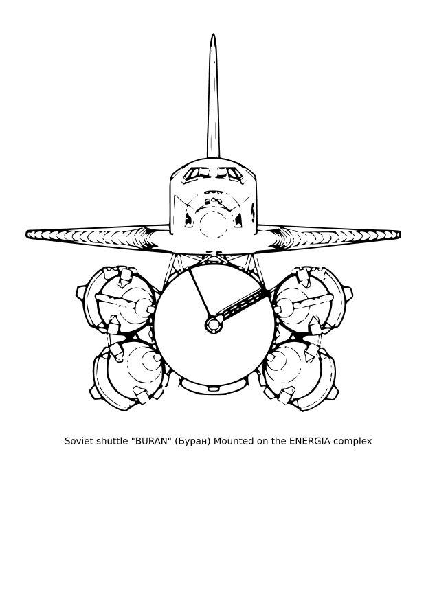 Dibujo para colorear nave espacial rusa