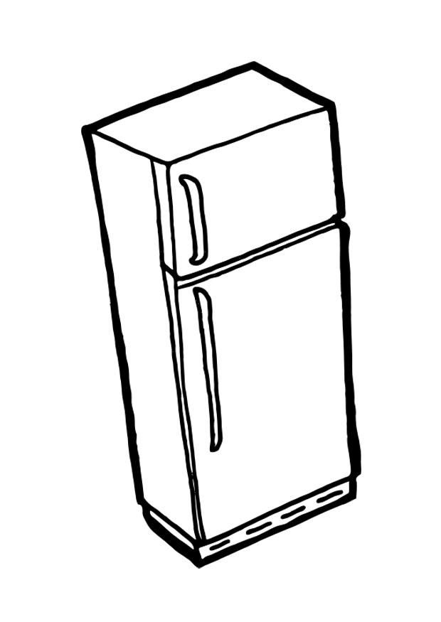 nevera con congelador Dibujo para colorear nevera con congelador