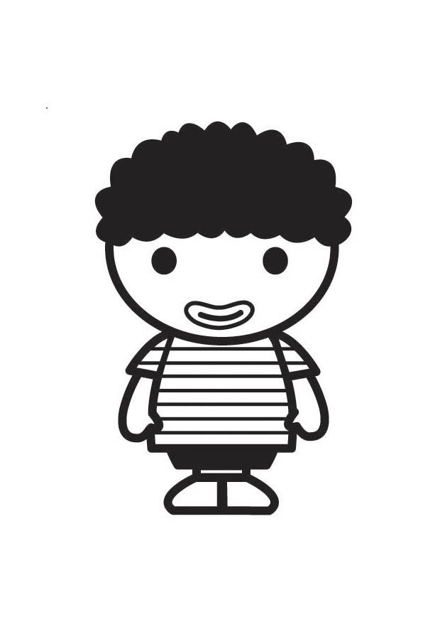 nino africano Dibujo para colorear nino africano