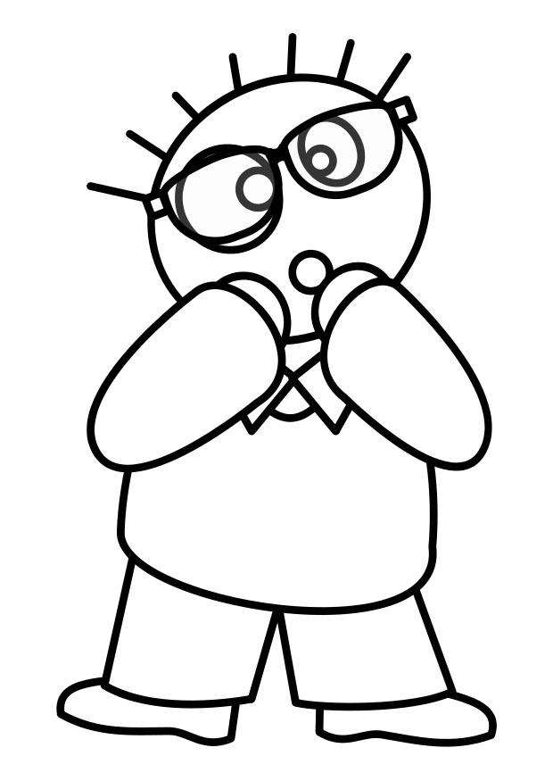 nino con gafas Dibujo para colorear nino con gafas