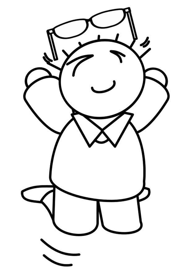Dibujo para colorear nino con gafas