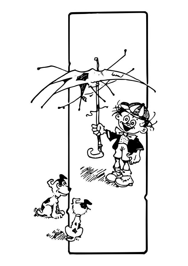 Dibujo para colorear nino con perros pequenos