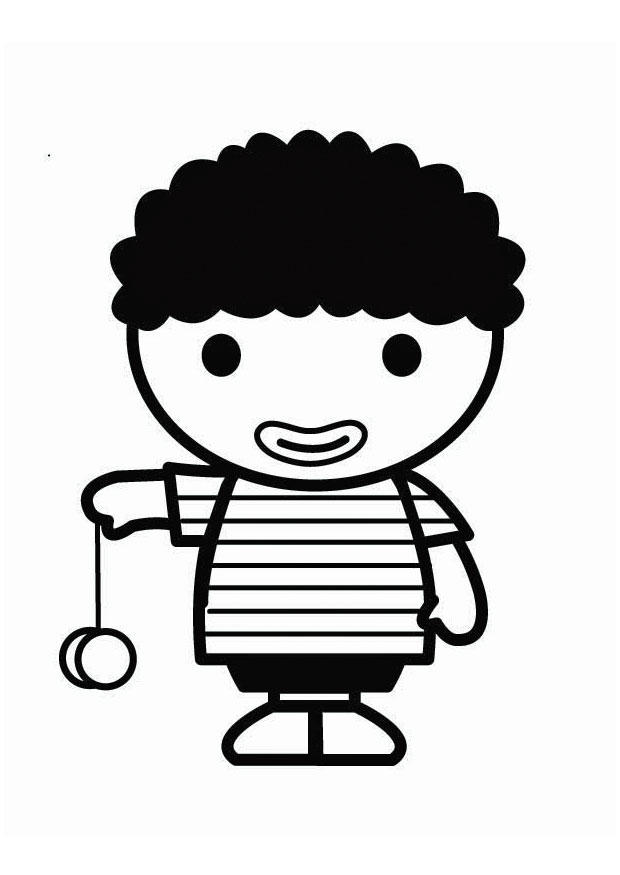 nino con yoyA³ Dibujo para colorear nino con yoyA³