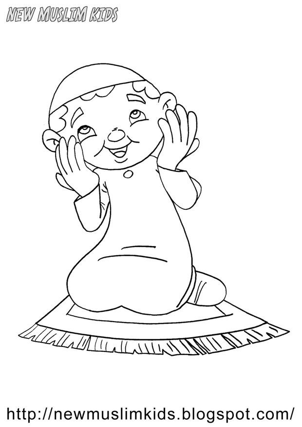 nino musulmA¡n Dibujo para colorear nino musulmA¡n