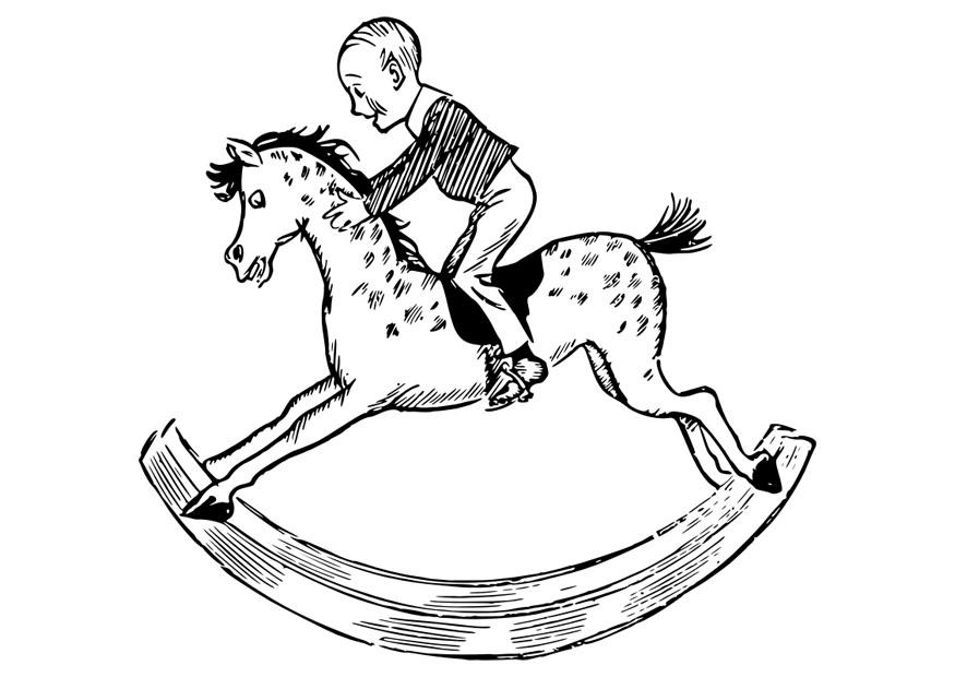 nino sobre caballo balancAn Dibujo para colorear nino sobre caballo balancAn