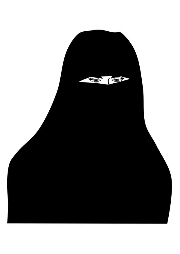 niqab Dibujo para colorear niqab