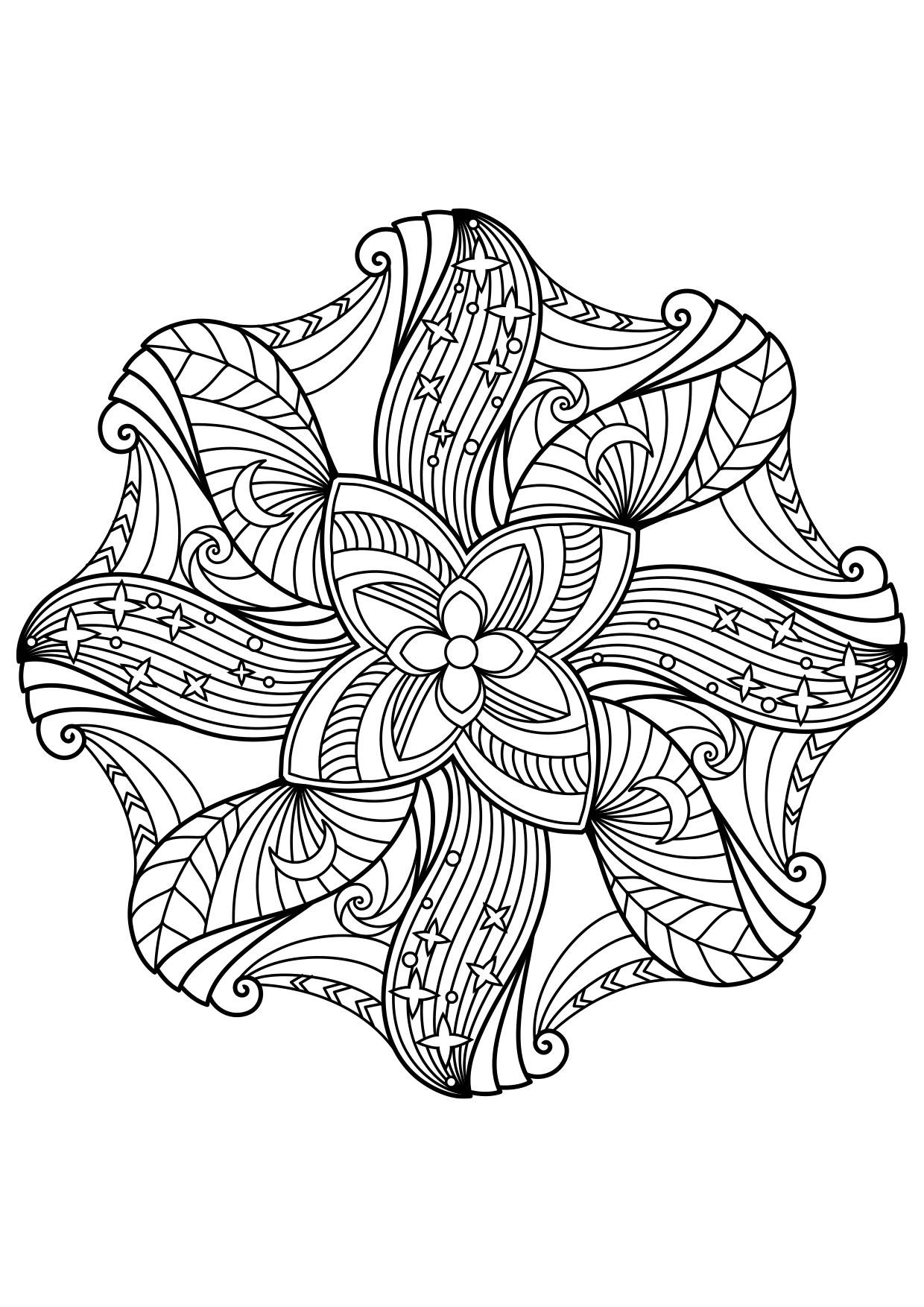 noche de mandala Dibujo para colorear noche de mandala