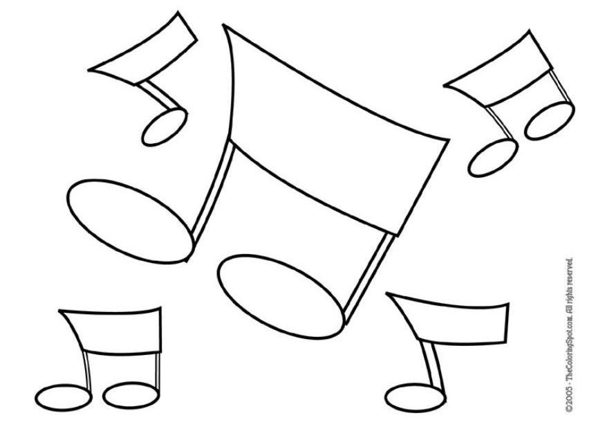 notas musicales Dibujo para colorear notas musicales