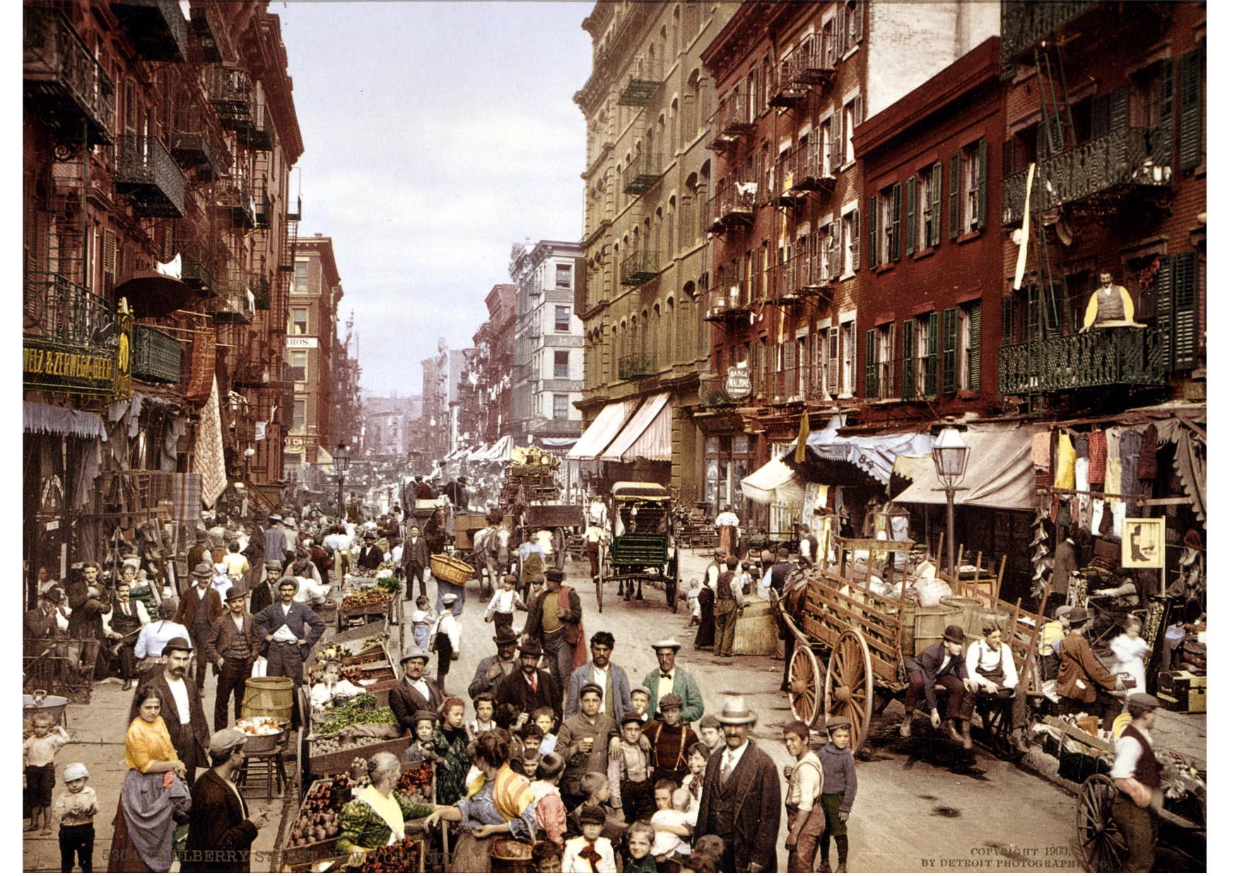 nueva york - calle mulberry 1900 Foto nueva york - calle mulberry 1900