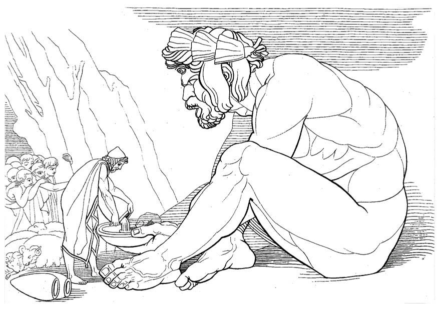odisea y el cAclope polifemo Dibujo para colorear odisea y el cAclope polifemo