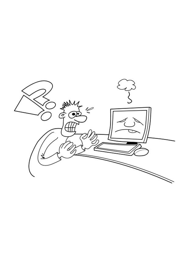 ordenador defectuoso Dibujo para colorear ordenador defectuoso