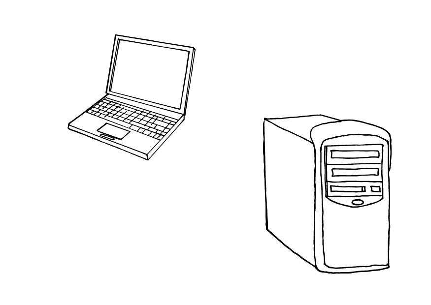 ordenadores Dibujo para colorear ordenadores
