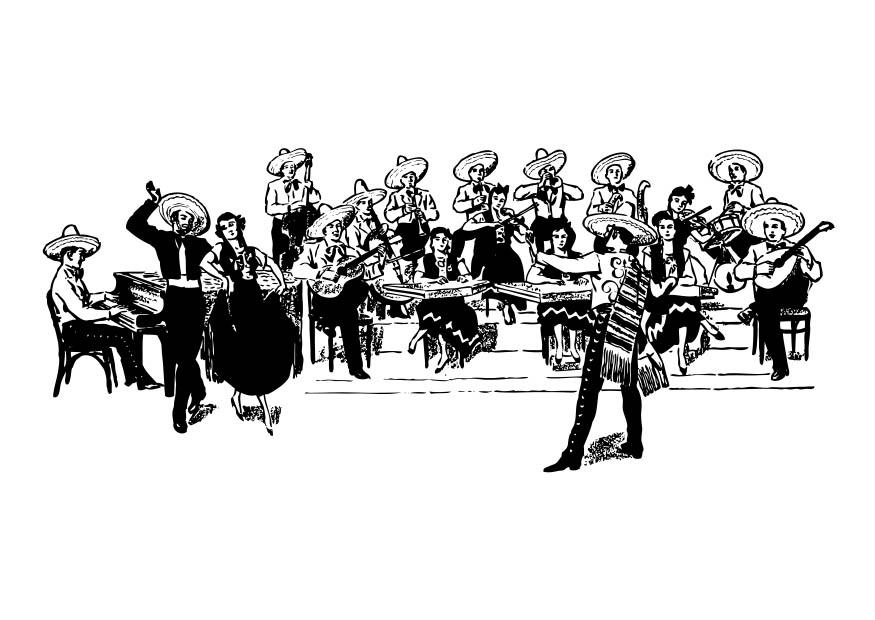 orquesta mejicana Dibujo para colorear orquesta mejicana