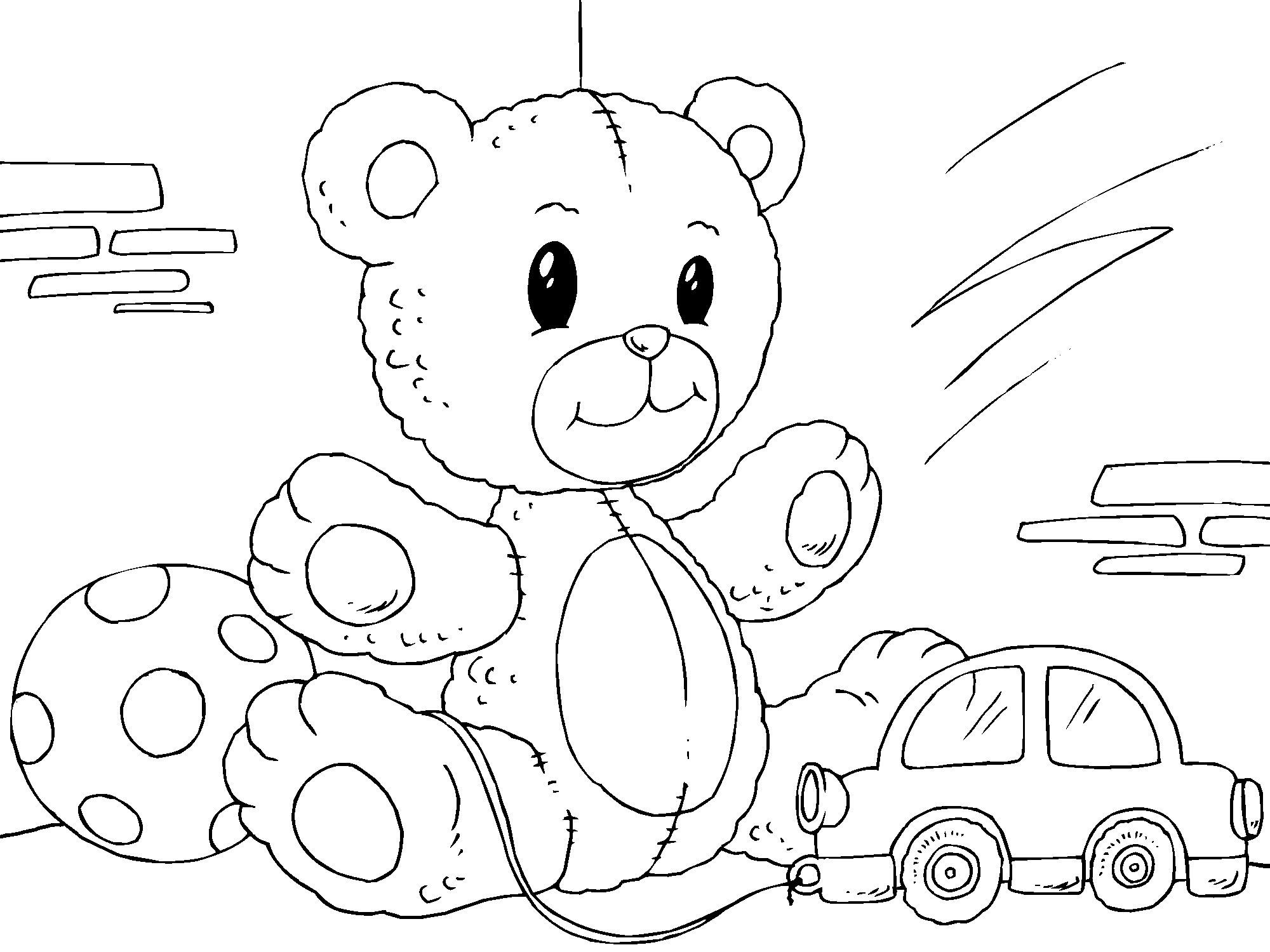 Dibujo para colorear osito de peluche