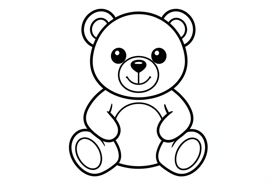 oso de peluche Dibujo para colorear oso de peluche