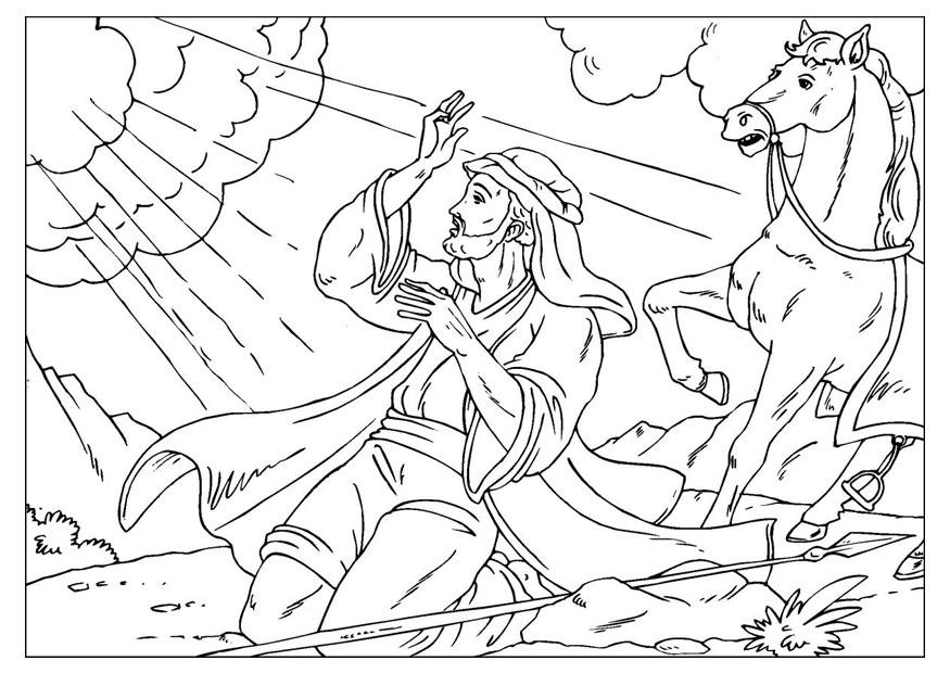 Dibujo para colorear pablo ve la luz