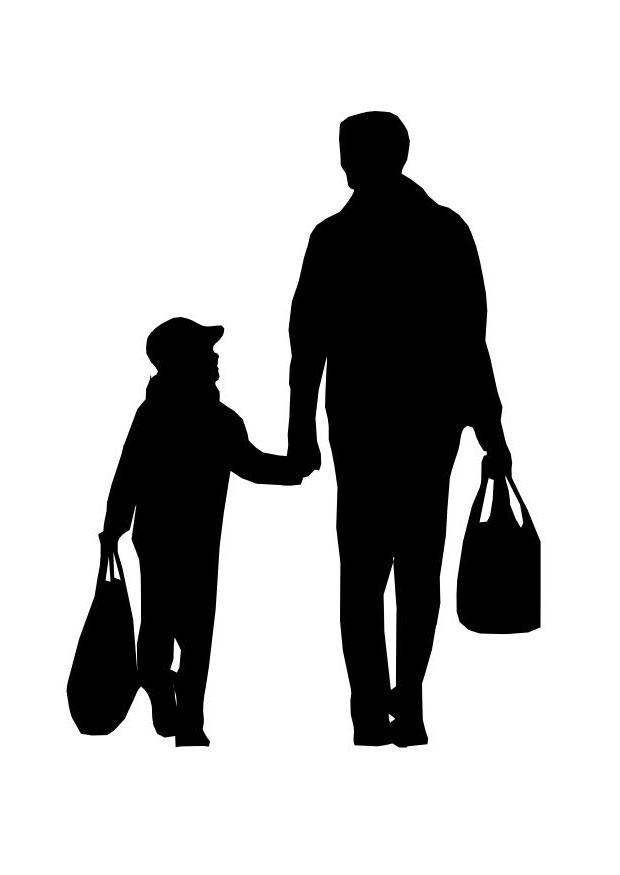 padre con hijo Dibujo para colorear padre con hijo