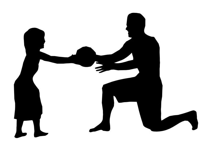 padre con hijo Dibujo para colorear padre con hijo