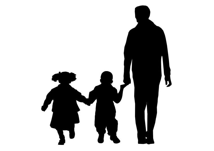padre con hijo e hija Dibujo para colorear padre con hijo e hija