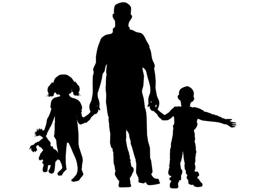 padre con hijos Dibujo para colorear padre con hijos
