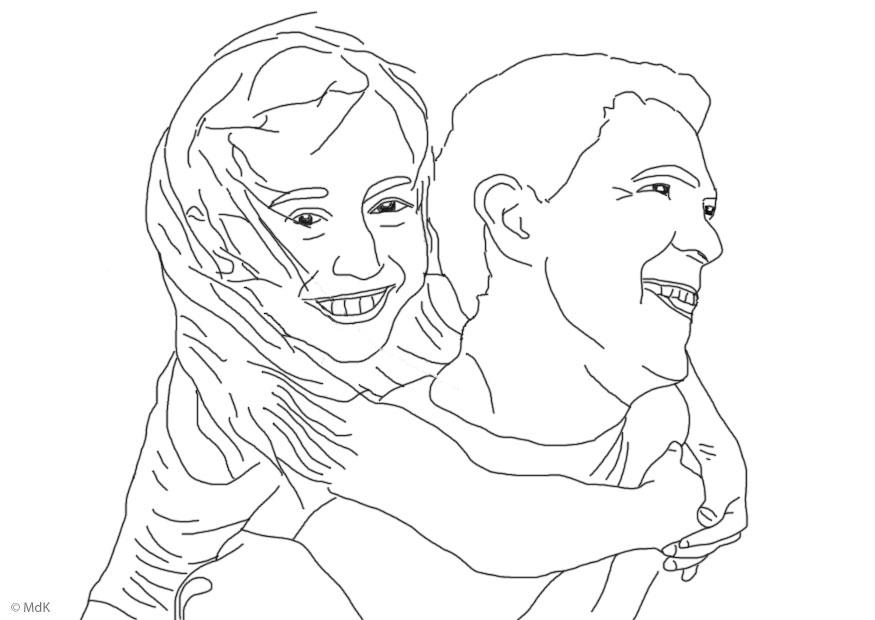 padre e hija Dibujo para colorear padre e hija