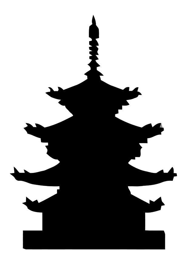 Dibujo para colorear pagoda