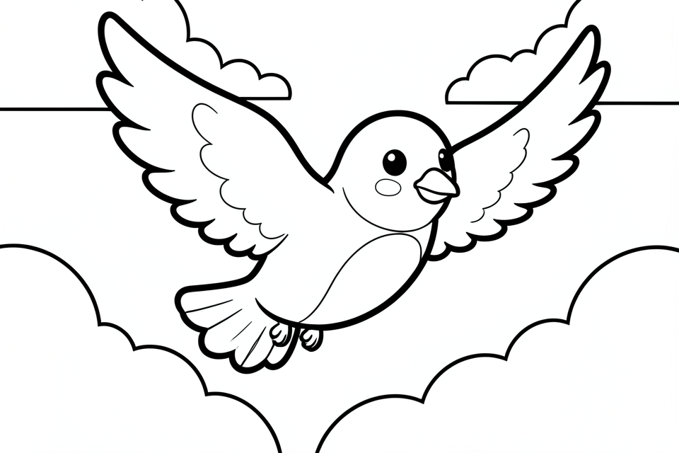 Dibujo para colorear pajarito