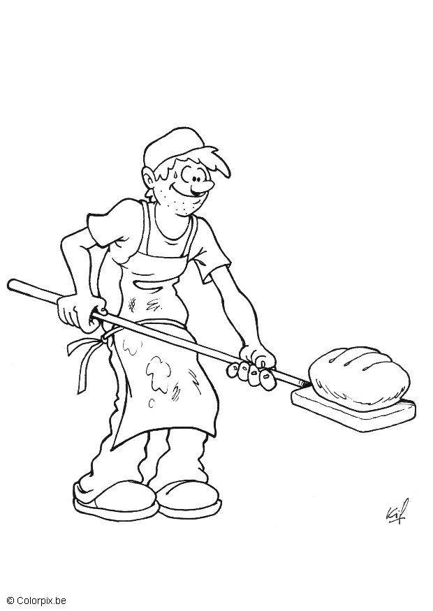 panadero Dibujo para colorear panadero