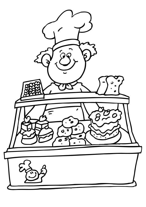 Dibujo para colorear panadero