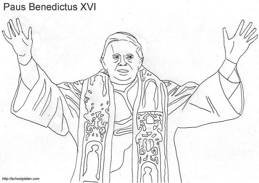 papa benedicto xvi Dibujo para colorear papa benedicto xvi