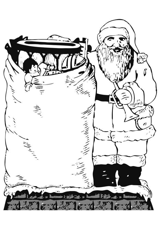 papA¡ noel con juguetes Dibujo para colorear papA¡ noel con juguetes