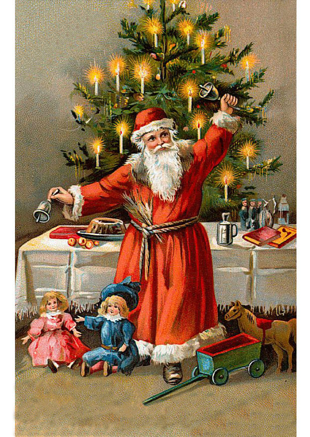 papA¡ noel en A¡rbol de navidad Imagen papA¡ noel en A¡rbol de navidad