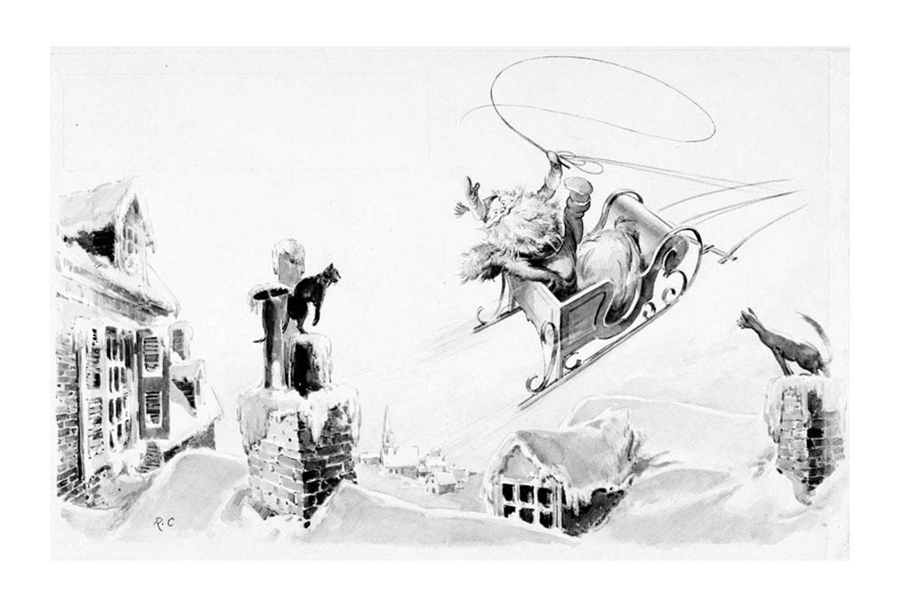 papA¡ noel en trineo Dibujo para colorear papA¡ noel en trineo