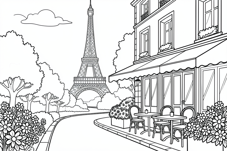 Dibujo para colorear parA­s, francia