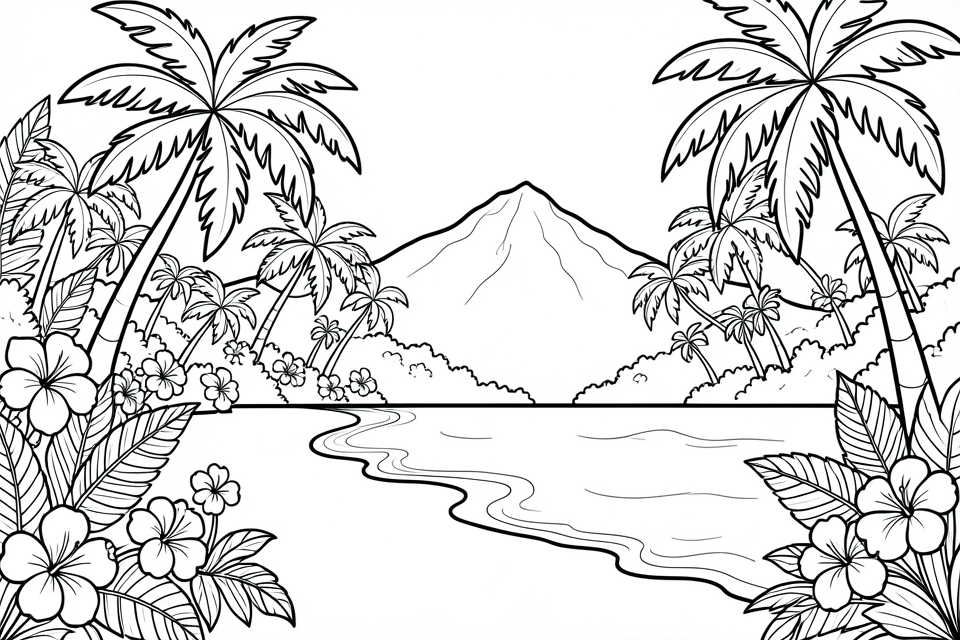 paraAso tropical Dibujo para colorear paraAso tropical