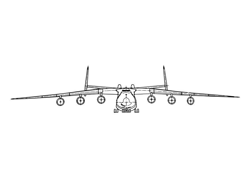 Dibujo para colorear parte frontal de aviA³n
