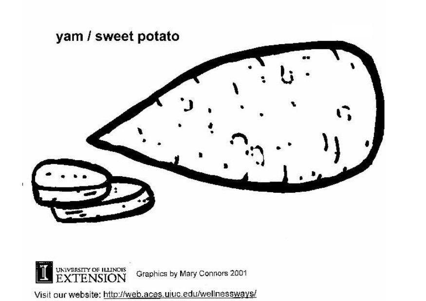 patata dulce Dibujo para colorear patata dulce